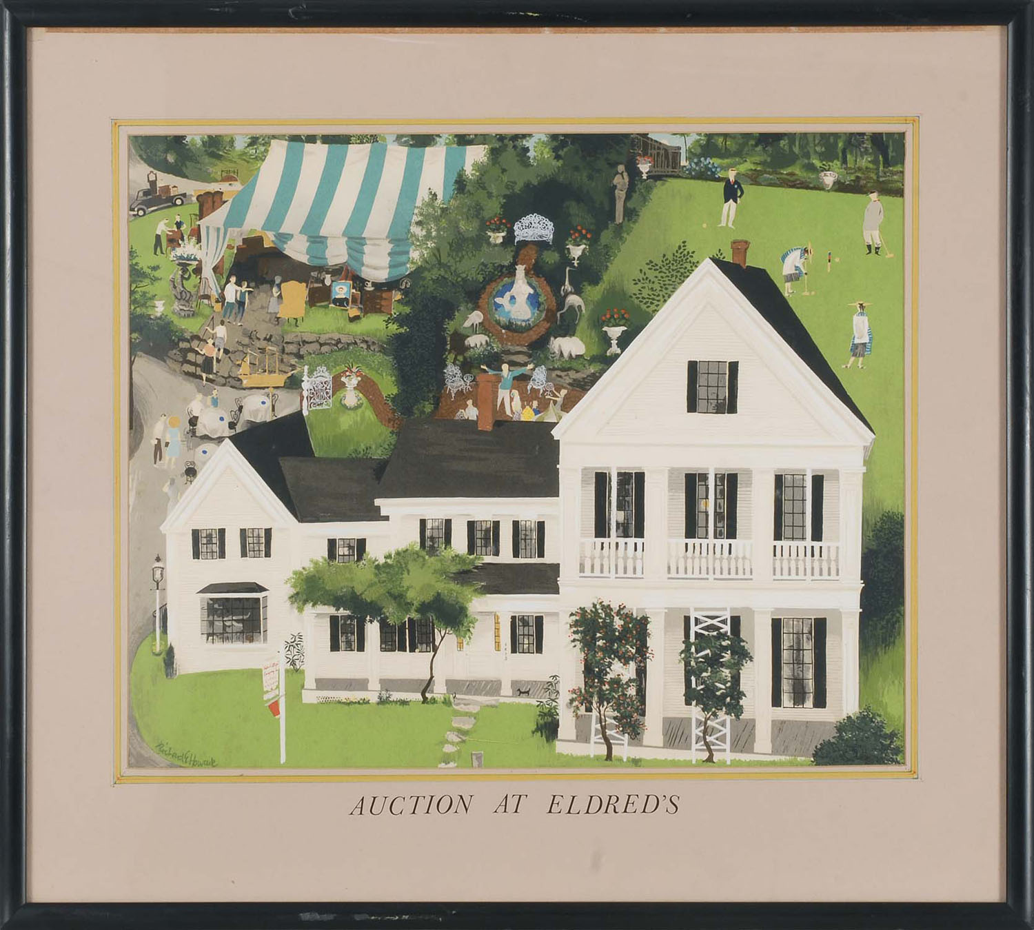 Appraisal: RICHARD E HOWARDAmerican - Auction at Eldred's depicting Eldred's auction