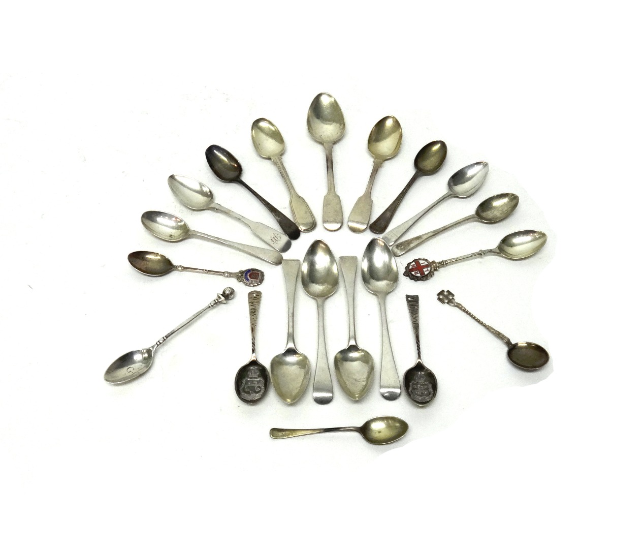 Appraisal: Silver comprising four George III Old English pattern teaspoons probably