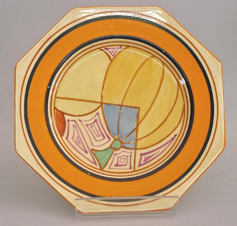 Appraisal: Melon' Fantasque Bizarre octagonal side plate wide