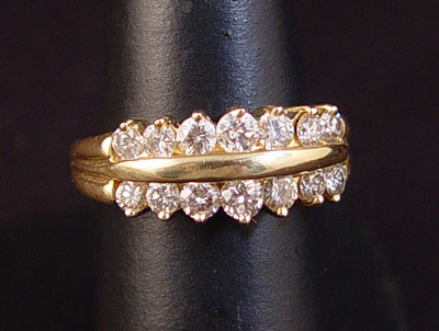 Appraisal: CTW DIAMOND WEDDING BAND OR RIGHT HAND RING K yellow