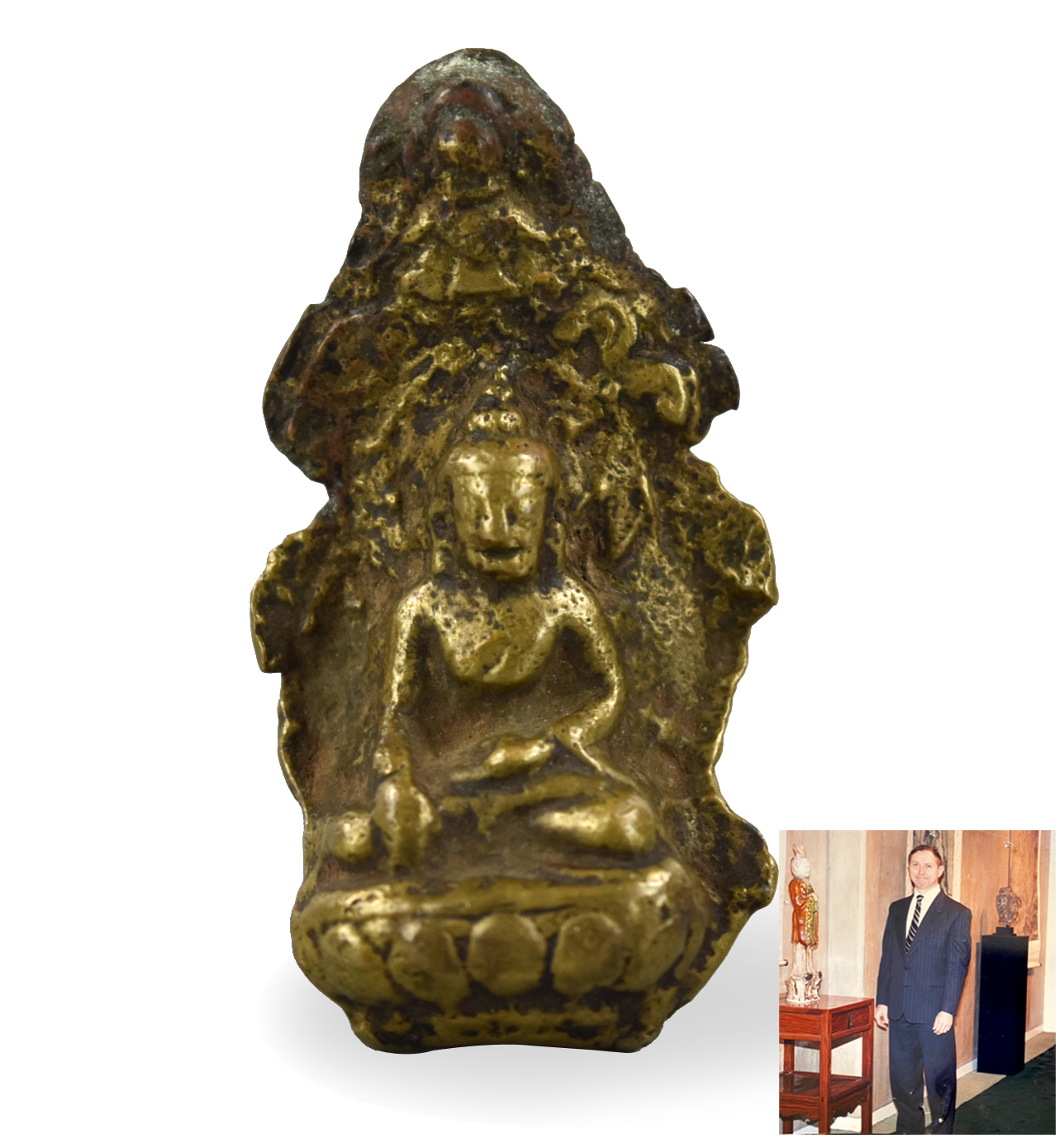 Appraisal: A Chinese - th C gilt bronze buddha figure clad