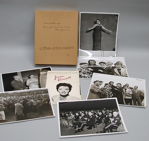 Appraisal: Box containing photographs detailing Jane Russel's and Johnny Grant's U