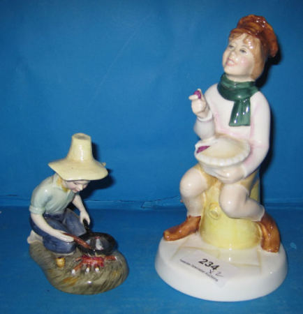 Appraisal: Royal Doulton Figures River Boy HN Bedtime HN cracked base