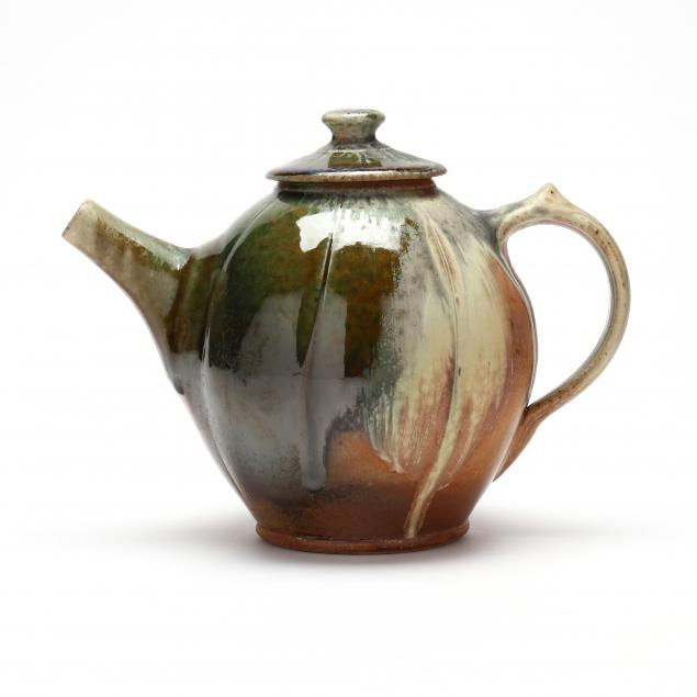 Appraisal: BEN OWEN III B SEAGROVE NC TEAPOT Polychrome glaze with