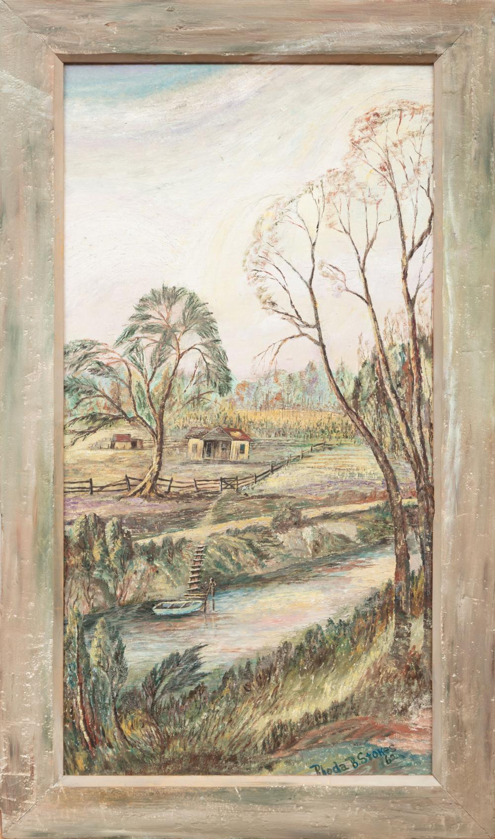 Appraisal: Rhoda Brady Stokes American Mississippi - Landscape with Farmhouse and