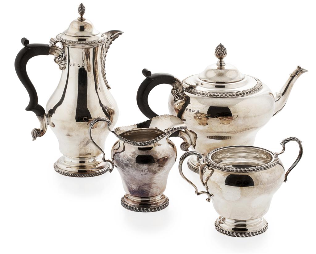 Appraisal: A four piece tea service BBs Ltd Birmingham of plain