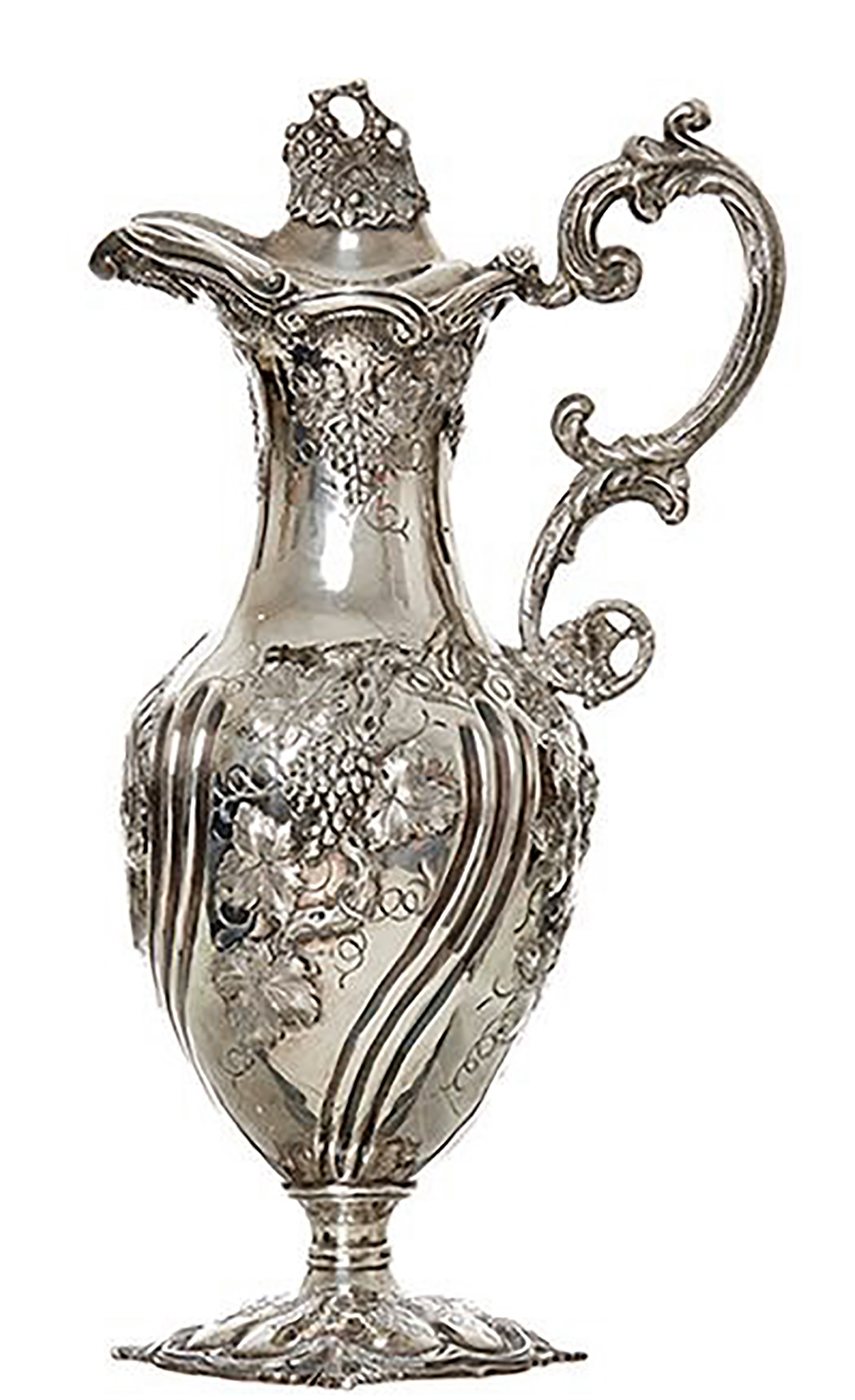 Appraisal: A GEORGE III SILVER CLARET JUG LONDON Of baluster form