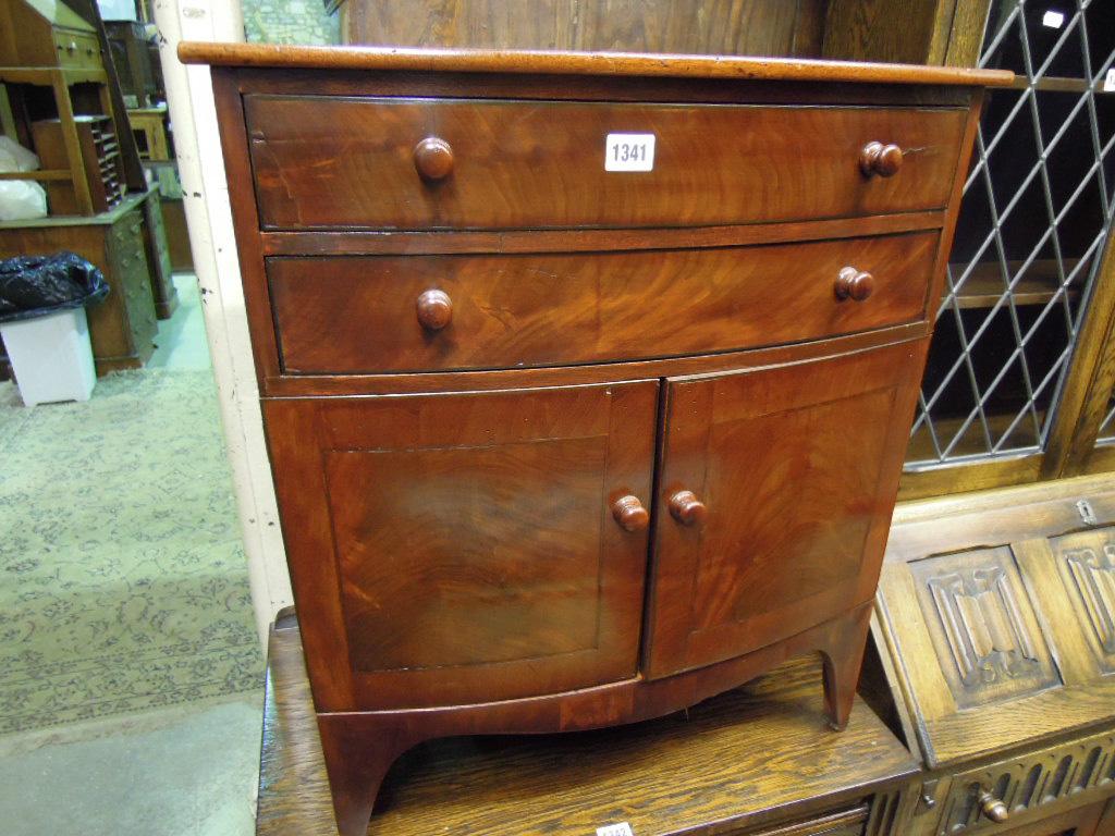 Appraisal: A th century mahogany bow fronted commode with well matched