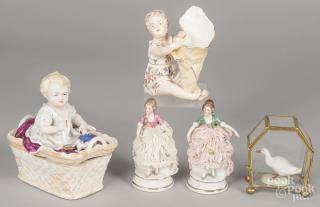 Appraisal: Five porcelain figures tallest - ''