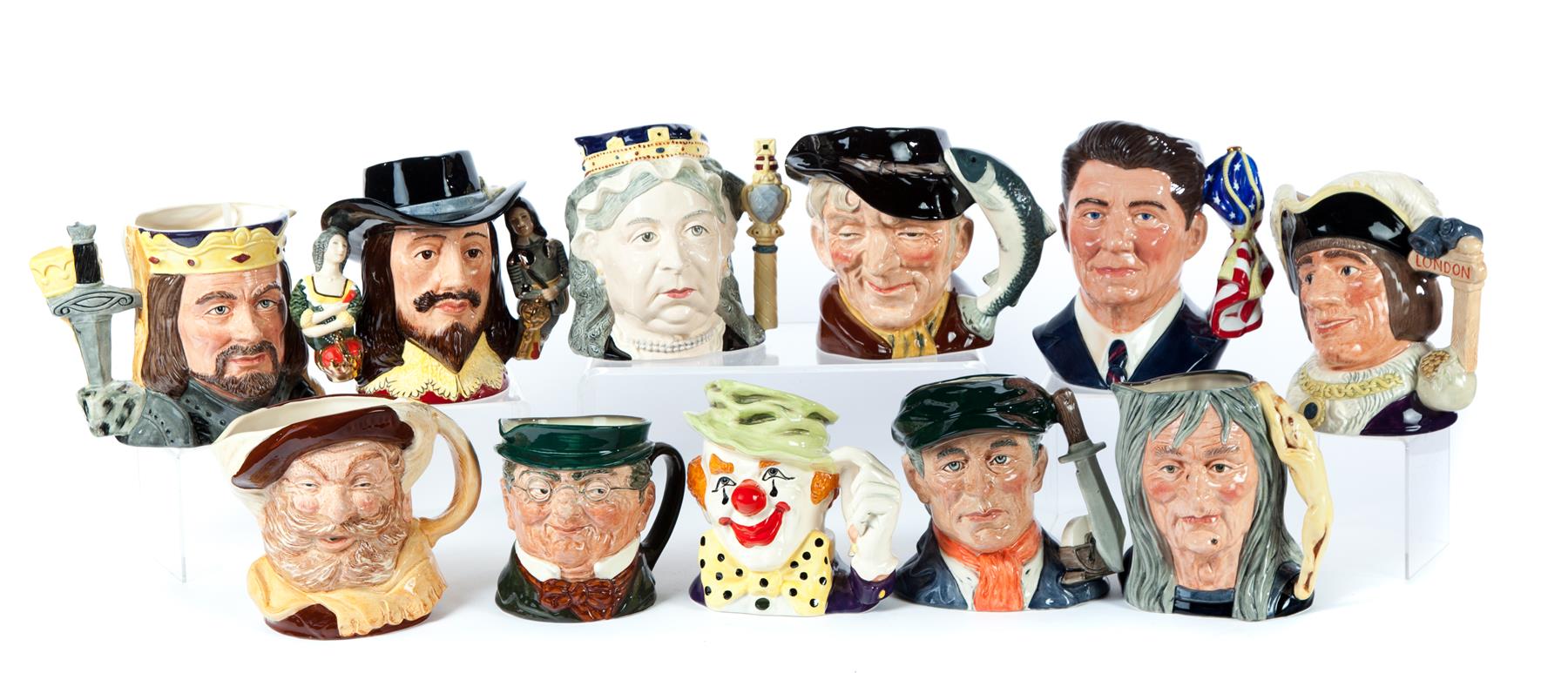 Appraisal: ELEVEN ROYAL DOULTON CHARACTER MUGS England nd half- th century