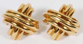 Appraisal: TIFFANY CO KT YELLOW GOLD EARRINGS PAIR TIFFANY CO KT