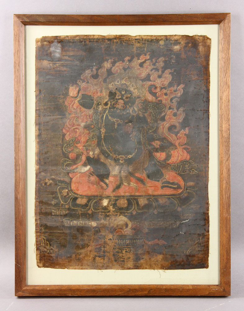 Appraisal: - th th C Thangka on Fabric th th century