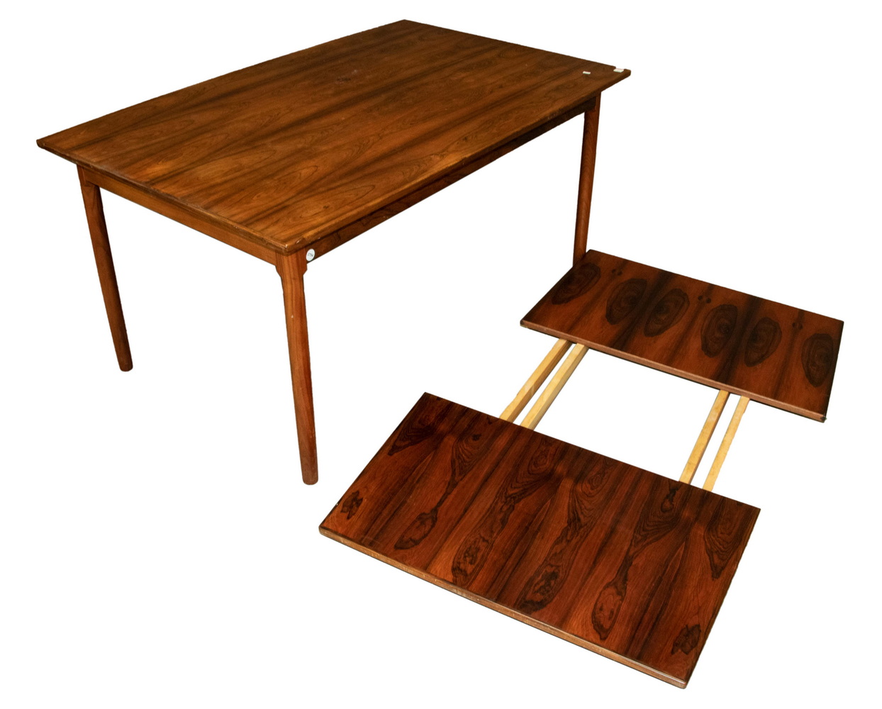 Appraisal: DANISH MODERN EXTENSION DINING TABLE Vintage Rosewood Rectangular Table mid-