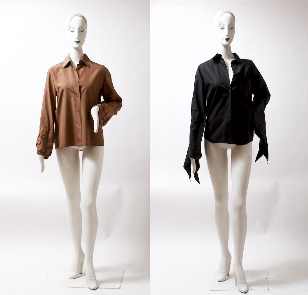 Appraisal: Ladies' Designer Blouses incl Hermes YSL Pcs Two ladies designer