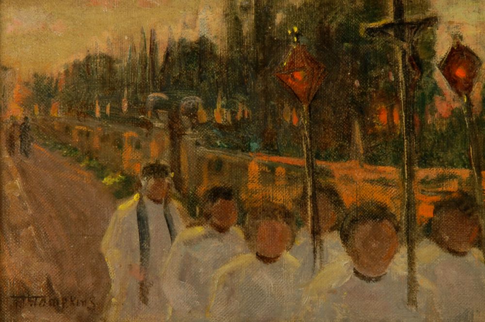 Appraisal: FRANK HENRY TOMPKINSAmerican - Procession of priests Signed lower left