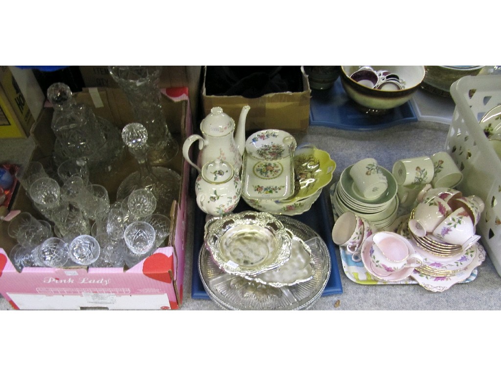 Appraisal: Lot comprising a box and two trays of assorted teawares