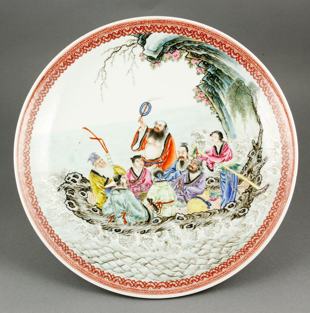 Appraisal: - Chinese Charger Charger China depicting a traditional narrative scene