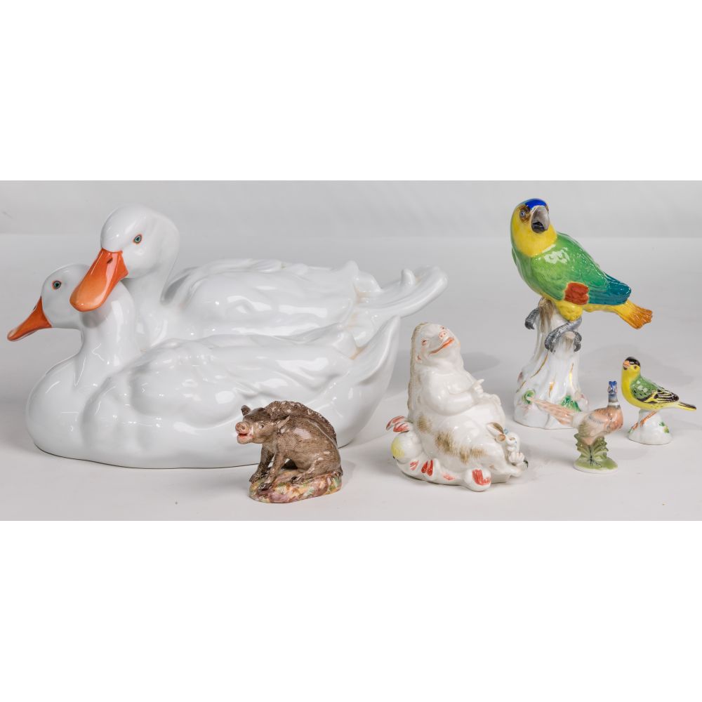 Appraisal: MEISSEN HEREND ROSENTHAL AND KPM ANIMAL FIGURINE ASSORTMENT items including