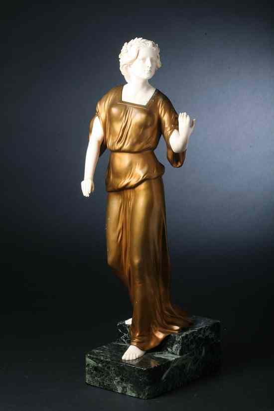 Appraisal: PROFESSOR OTTO POERTZEL German - Classical Beauty Gilt-bronze and ivory