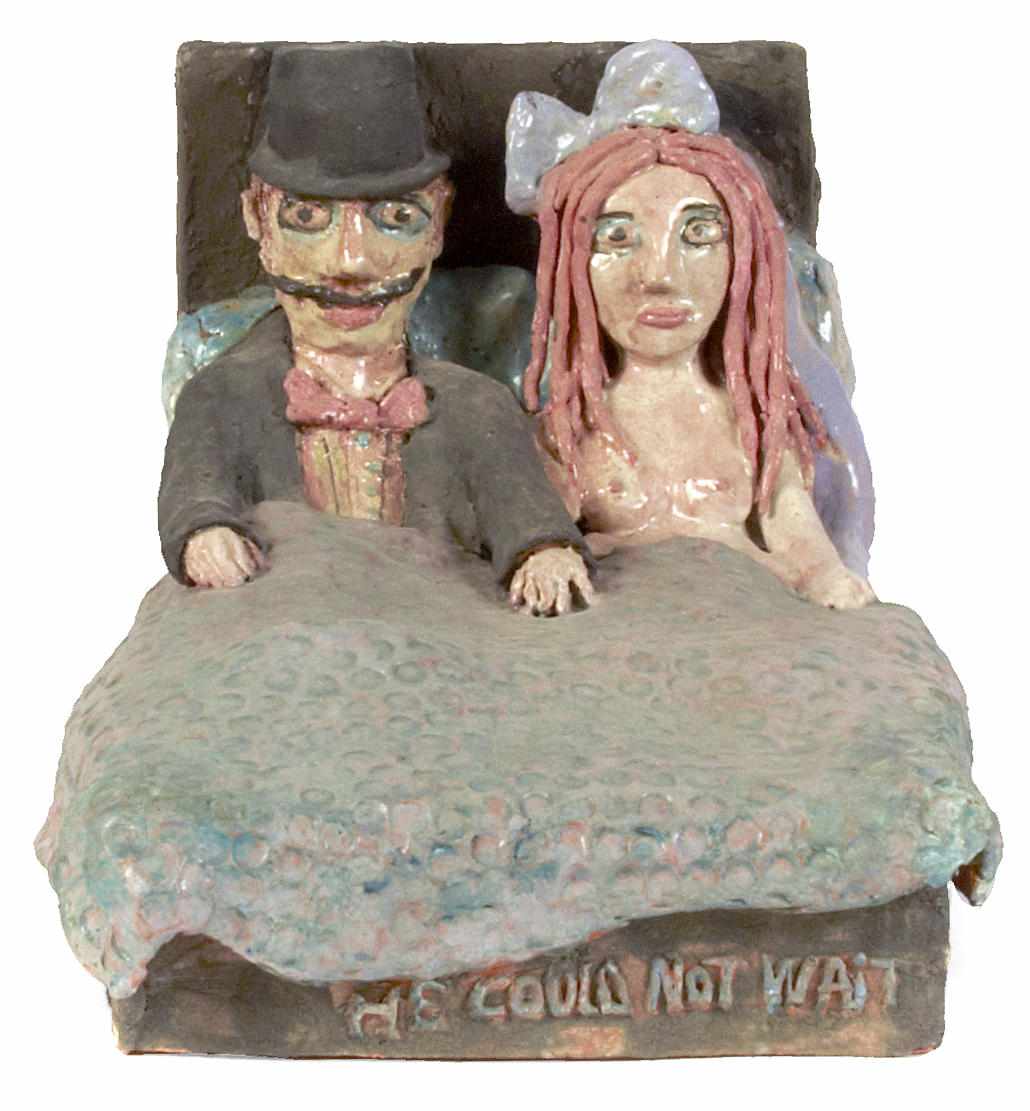 Appraisal: Beatrice Wood American - He Could Not Waitglazed earthenware sculpturesigned