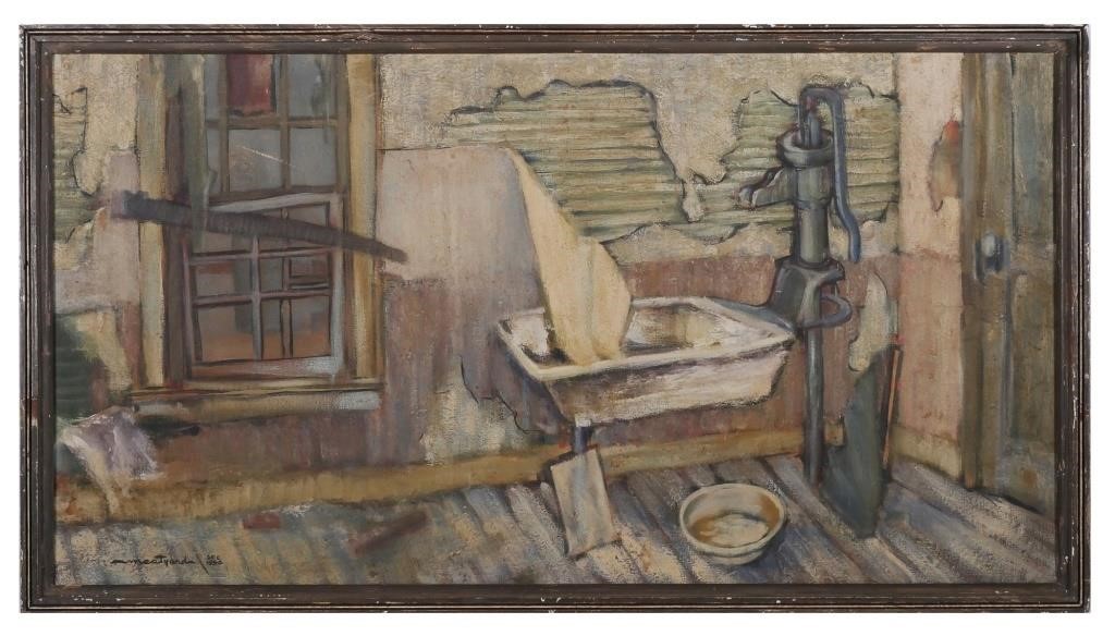 Appraisal: Oil on canvas painting by George Eugene Meatyard American -