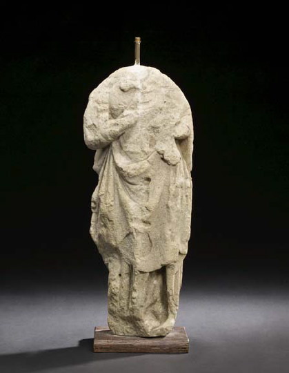 Appraisal: French Weathered Limestone Figure of a Robed Saint fourth quarter