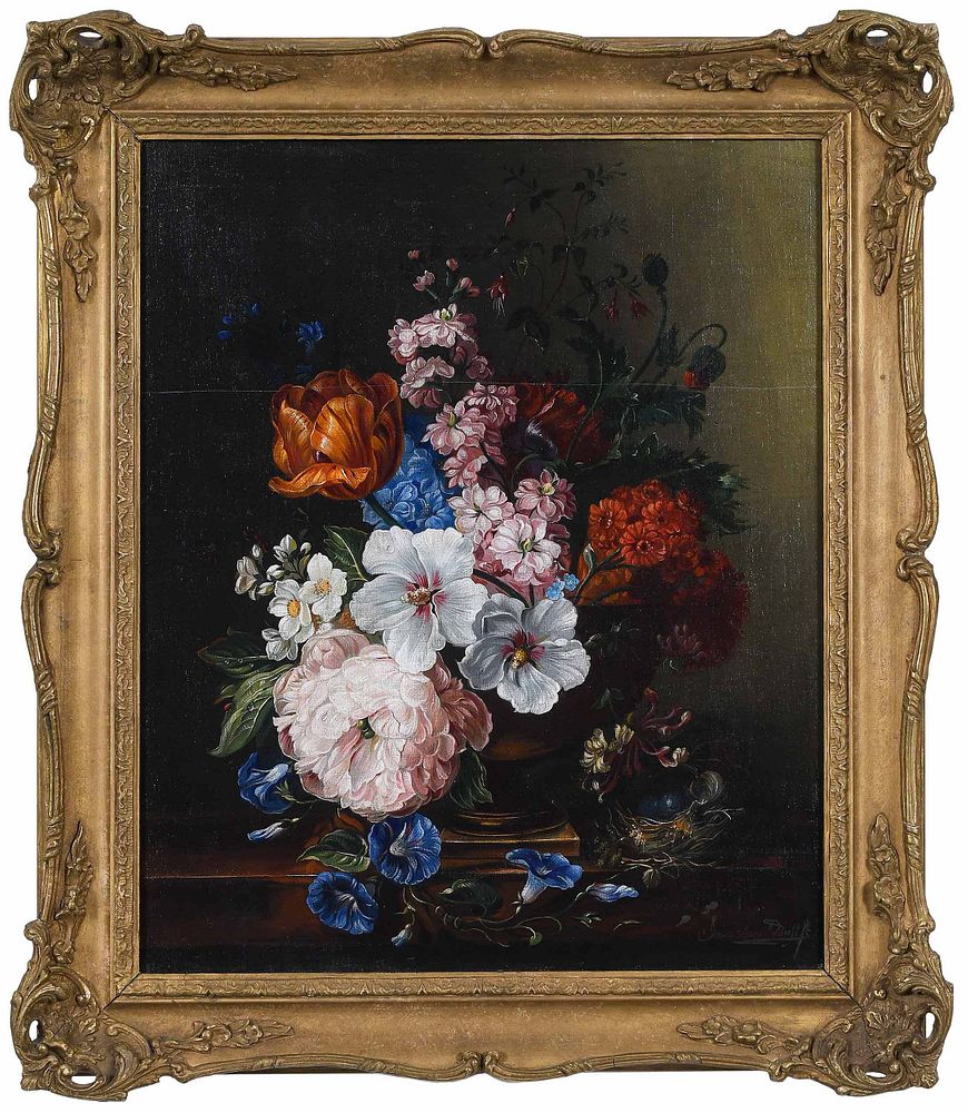 Appraisal: Jan Van Doust Flemish active th century Floral Still Life