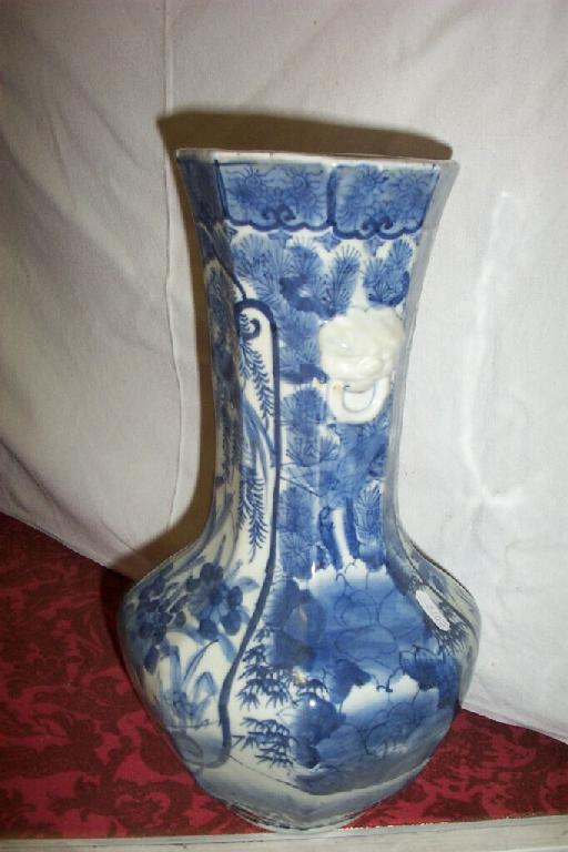 Appraisal: A th century oriental blue and white vase with painted