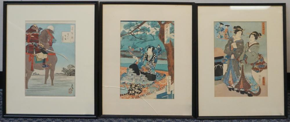 Appraisal: Two Toyokuni and One Yoshitoshi Three Oban Woodblock Prints Largest