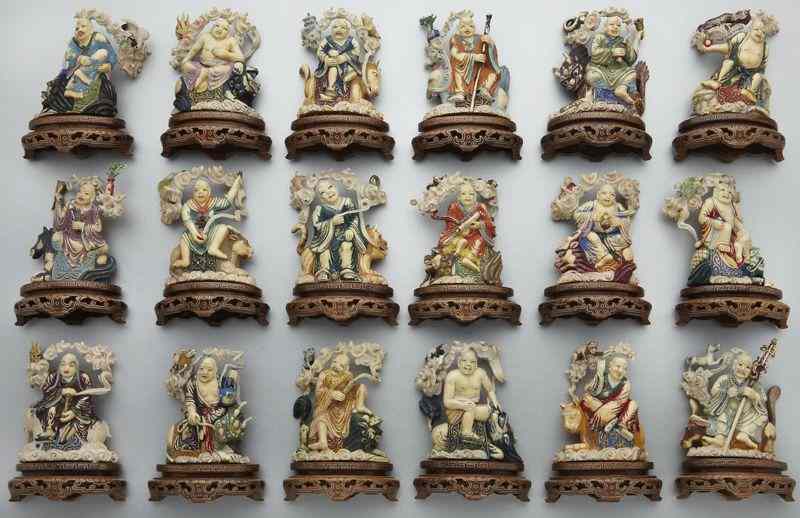 Appraisal: Chinese carved polychrome ivory Lohan International buyers should note that