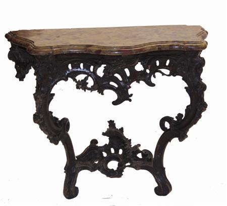 Appraisal: A th century rococo carved pine and gesso console table