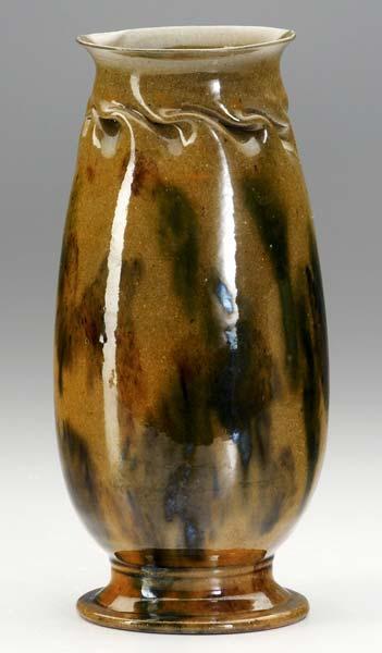 Appraisal: GEORGE OHR Tall ovoid vase with deep in-body twist covered