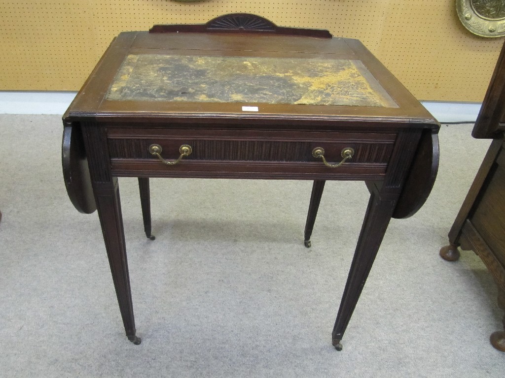 Appraisal: Edwardian mahogany desk with drop flaps