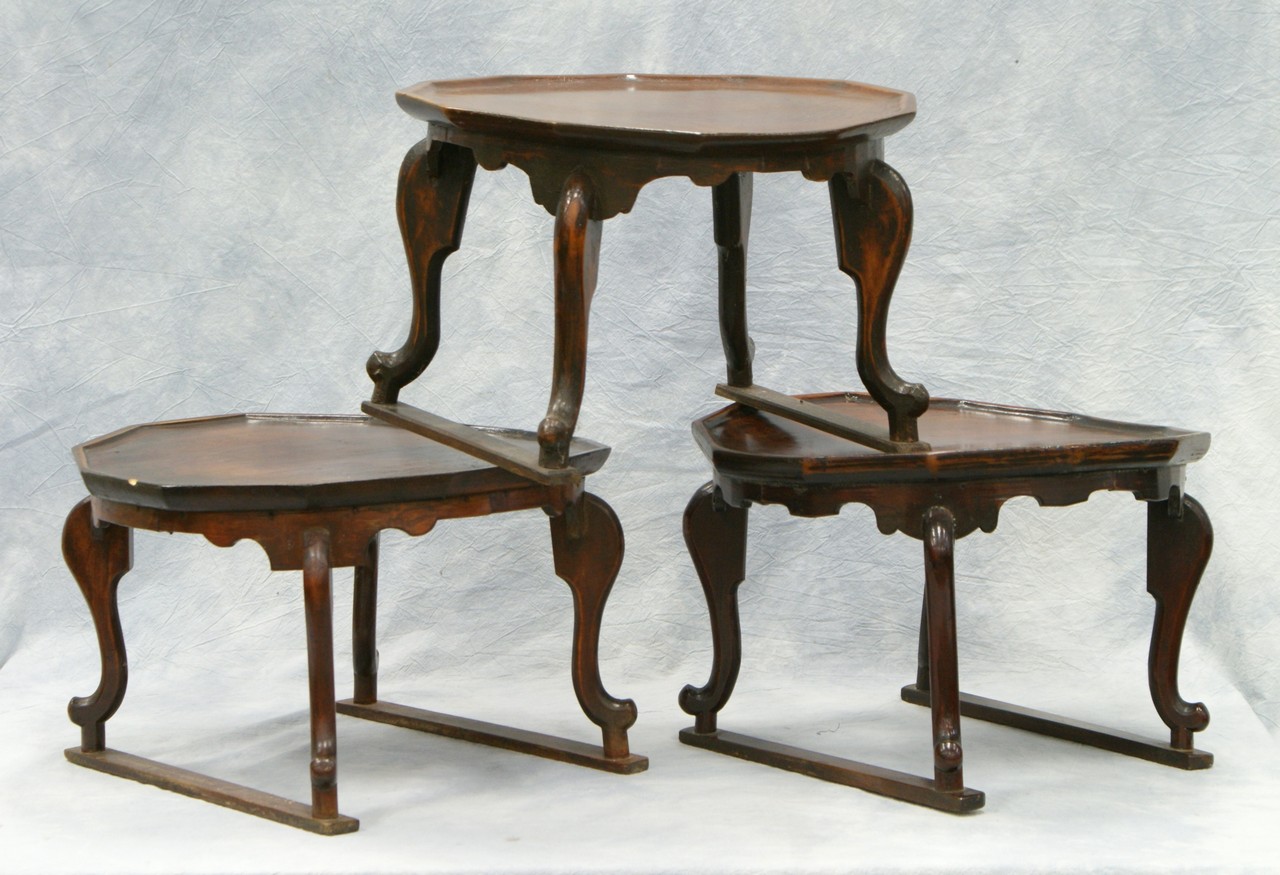 Appraisal: Asian octagonal top low tables d h