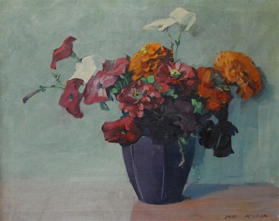 Appraisal: JANE PETERSON American - FLORAL STILL LIFE oil on canvas