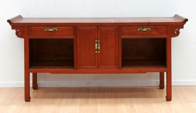 Appraisal: A th Century Chinese fruitwood sideboard x x cm