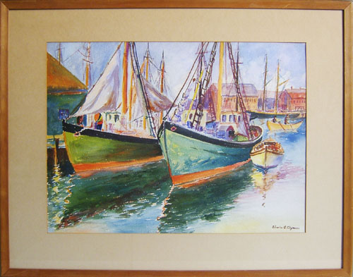 Appraisal: Edwin Swift Clymer American - watercolor harbor scene x