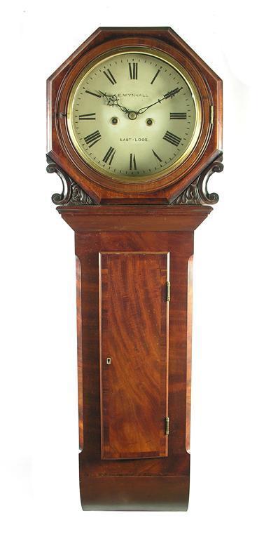 Appraisal: A th century mahogany drop dial wall clock