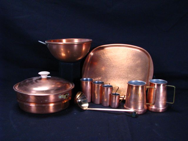 Appraisal: Lot of Decorative Kitchen Copper including x hammered tray four