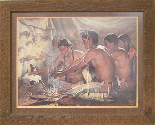 Appraisal: Joseph Sharp lithograph titled Prayer to the Spirit of Buffalo