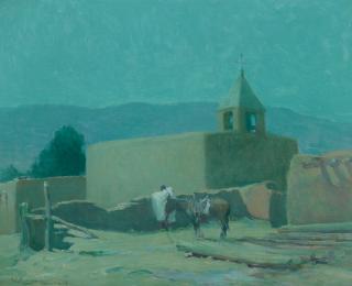 Appraisal: Oscar Berninghaus - Old Mission at Taos oil on canvas