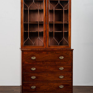 Appraisal: A Federal Figured Mahogany Secretary Bookcase Circle of James and