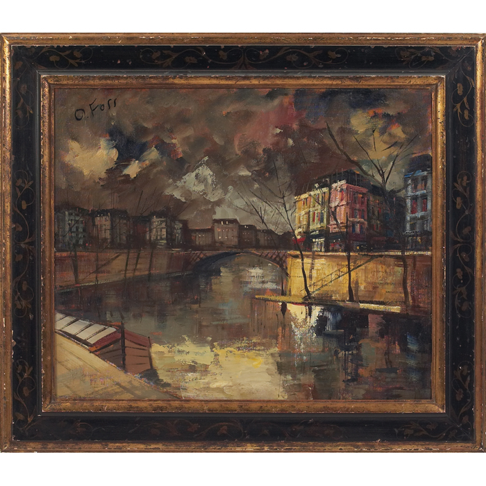 Appraisal: Olivier Foss French b ''The Siene Paris '' c oil