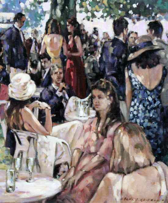 Appraisal: Paul S Gribble - oil on canvas Champagne party at