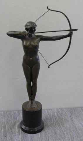 Appraisal: LEPCKE F Bronze Diana Ferdinand Lepcke Germany - From a