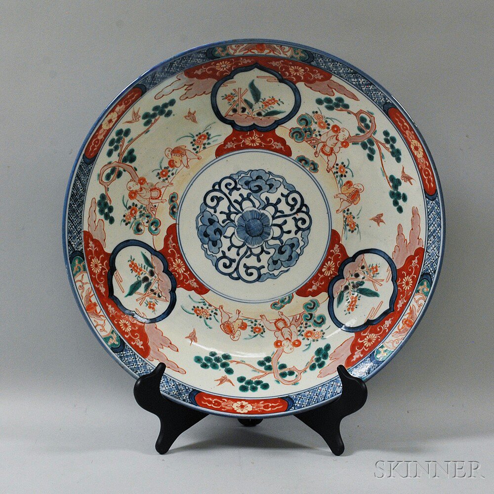 Appraisal: Japanese Imari Porcelain Charger decorated with children boxing and with