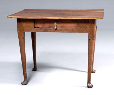 Appraisal: American Queen Anne tavern table walnut with drawer and tapered