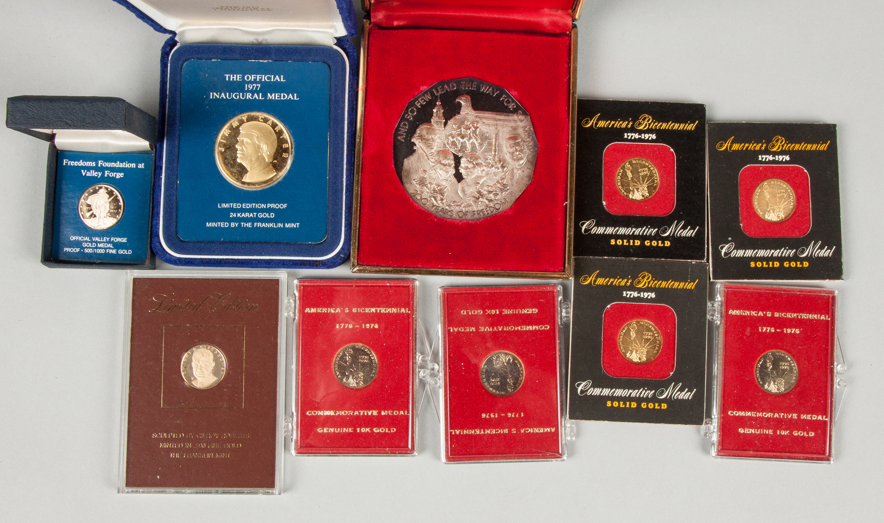 Appraisal: Group Various Medals Bicentennial Commemorative Medals Eisenhower Gold Medal Limited