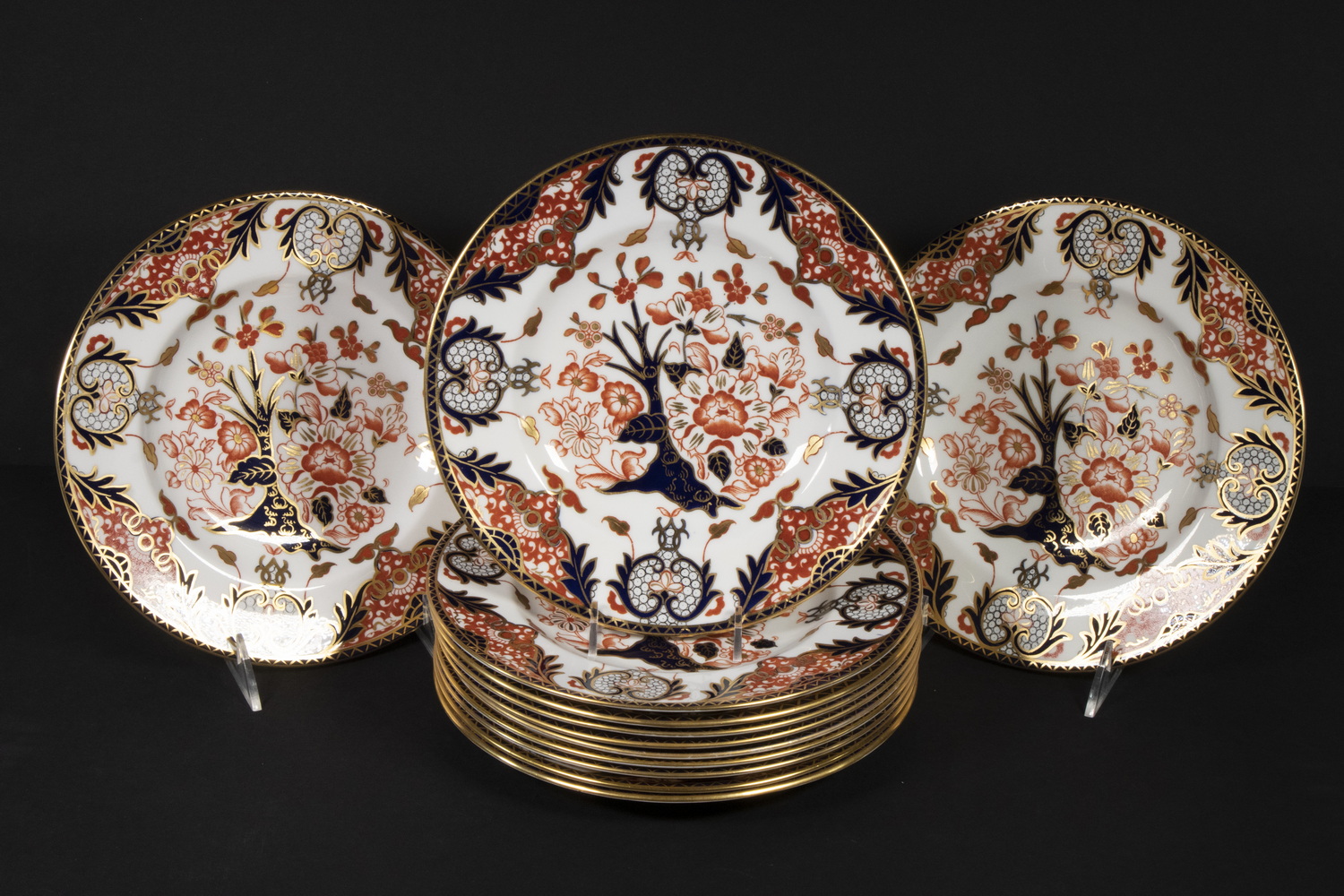 Appraisal: ROYAL CROWN DERBY KINGS PATTERN PLATES Set of Royal Crown