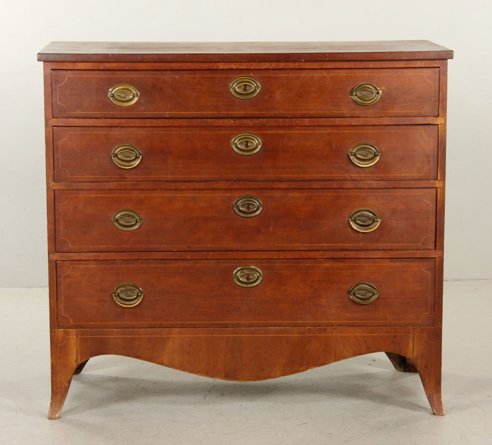 Appraisal: - th C American Hepplewhite Cherry Chest Early th century